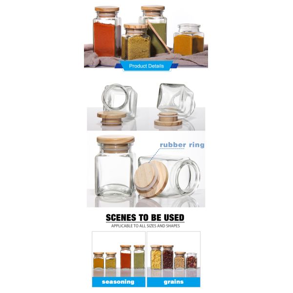 100ml Empty Glass Coffee Jars canisters For Cookie Sugar Tea Pudding Honey