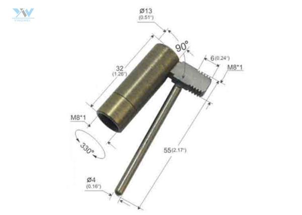 Quality Nickel Color Lamp Swivel Joint , Brass Universal Joint M8 Thread With Arm for sale