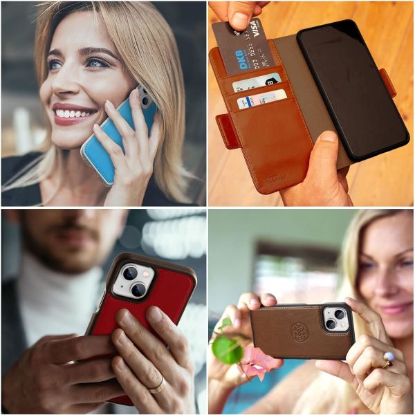 iPhone 13 Wallet case / 2-in-1 shock case and detachable vegan leather set, MagSafe compatible, RFID-protected