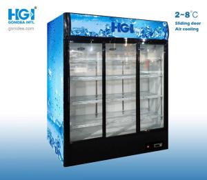 China C5H10 3 Door Upright Showcase Cooler 1000L wholesale