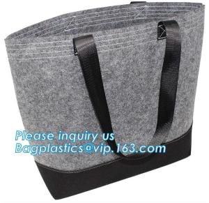 China Eco-Friendly Grey Reusable Felt Grocery Shopping Handbag Tot Bag For Women Men,Mesh bags,Shopping bags, Drawstring bags, wholesale
