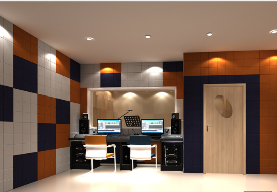 Soundproofing Polyester Acoustic Panels Bevled Edge Self adhesive Acoustic Panel