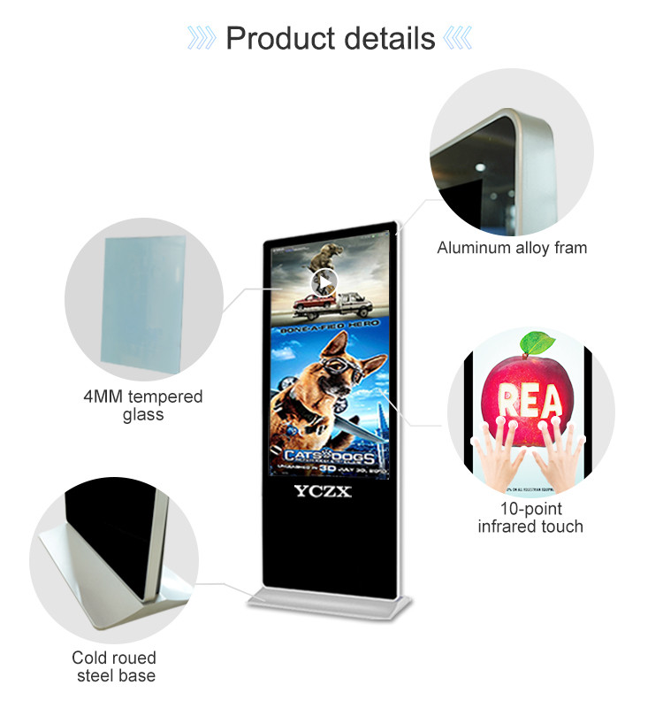 i3 i5 i6 Digital Kiosk Display , LCD Interactive Advertising Display Screen