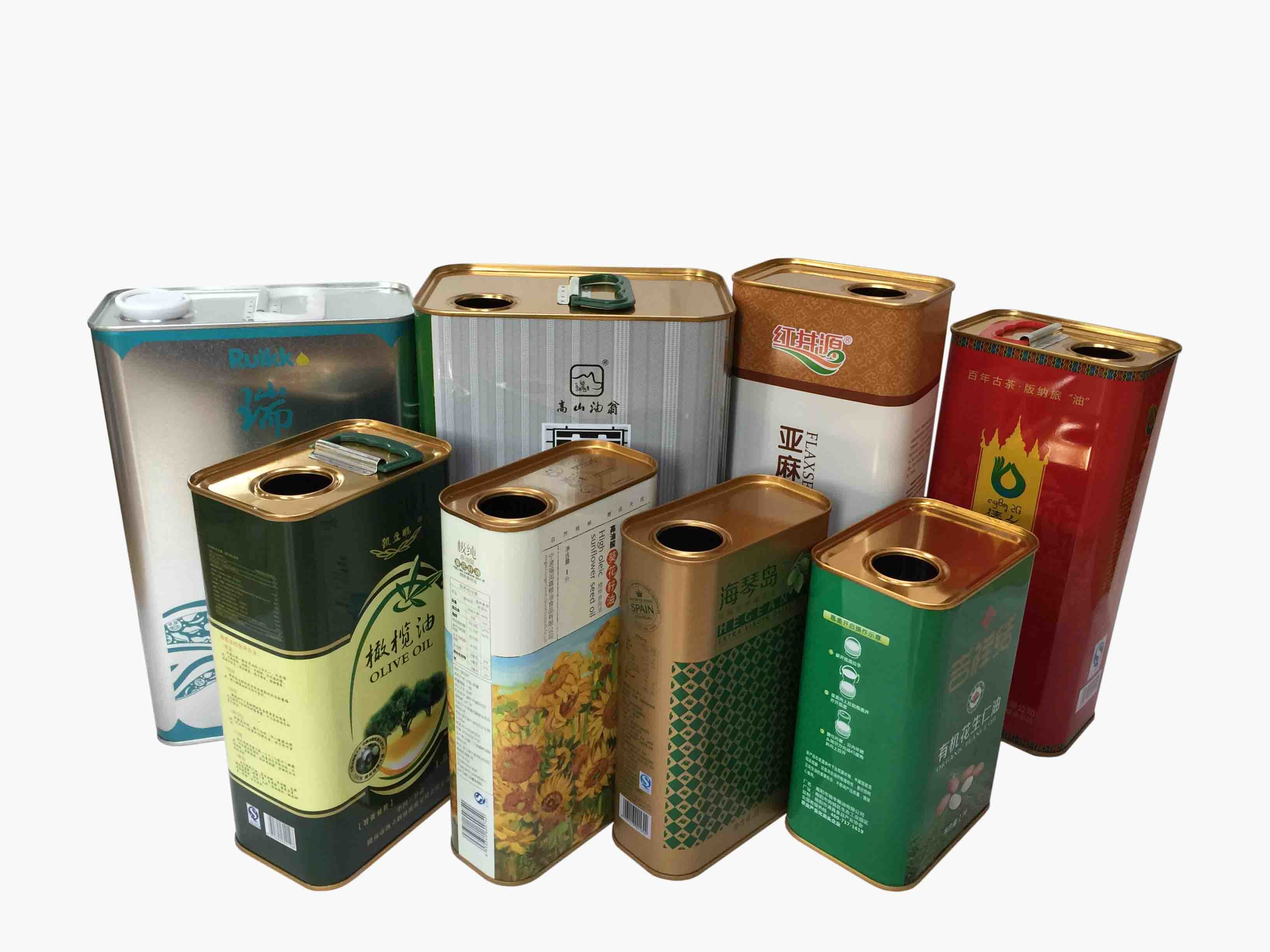 Square Olive Oil Tin Cans 1 Liter Tin Can Food Packaging