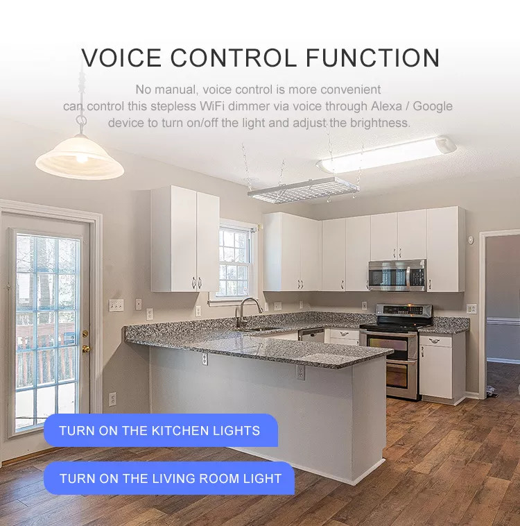 Glomarket 2 Gang Wifi Smart Switch With Neutral Smart Dimmer Light Touch Switch Support Voice Control For Home