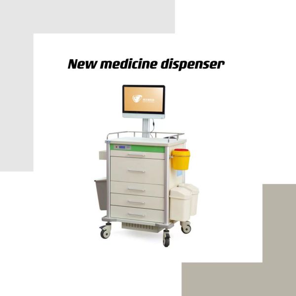 Adjustable Height ABS 6cm 450mm Mobile Wireless Nursing Trolley