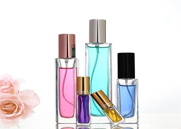 Quality Clear Fancy Perfume Bottles , Square Shaped Empty Perfume Spray Bottles for sale