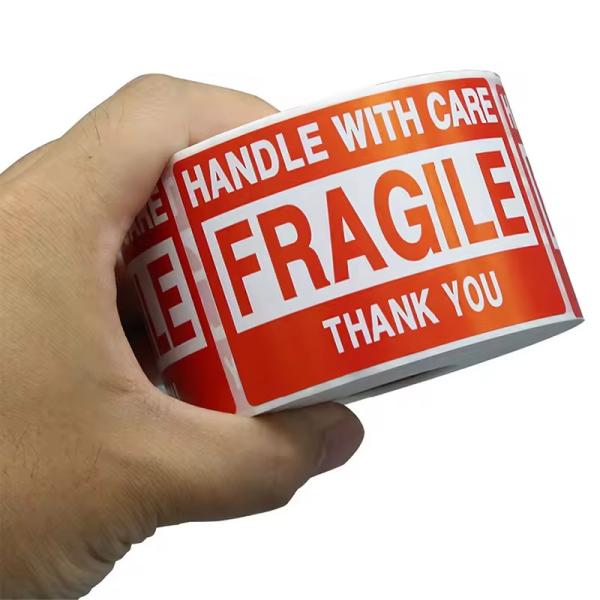 Quality Customized Release Paper Adhesive Fragile Warning Stickers 2x3 3x5 for sale