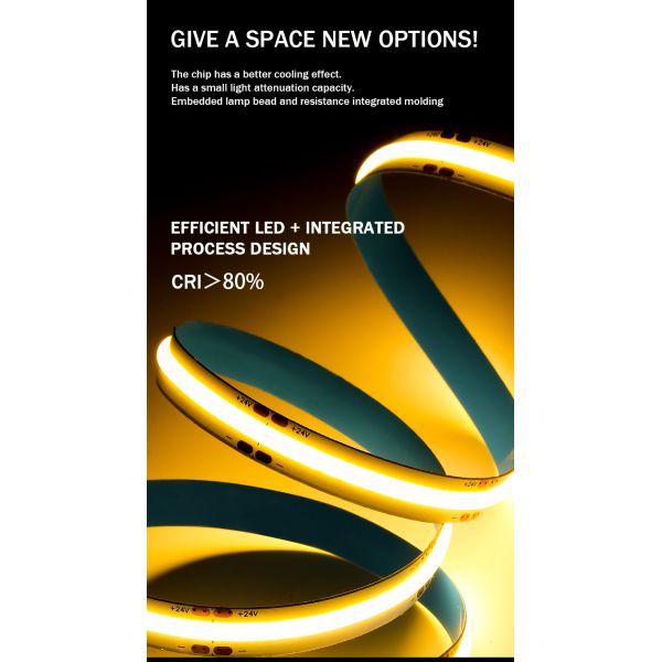 LED Light Source 12W/meter Electroplate COB 320Ds Light Strip SL- COB-03208D65