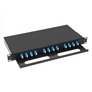 China fiber optic patch panel 12 LC duplex fiber splicing patch panel kit with cable management pigtails adapters splice trays on sale