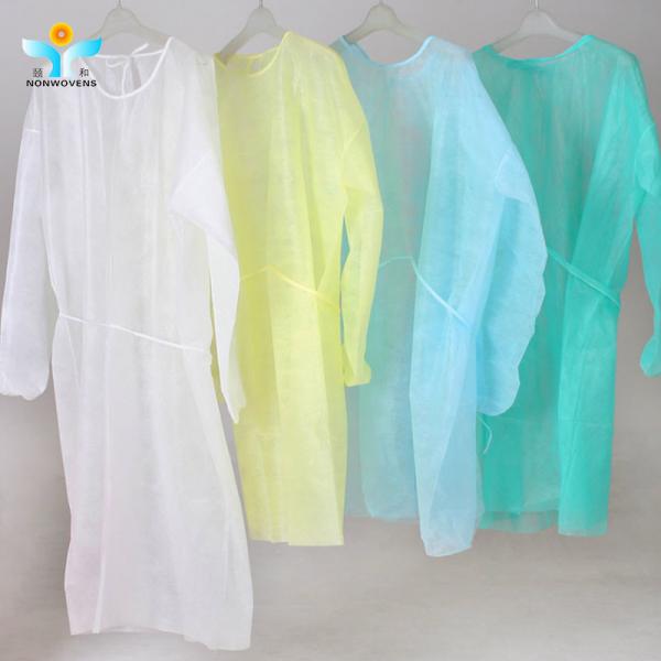 Long Sleeve Polyethylene Isolation Gowns with Elastic Cuffs 120*140cm