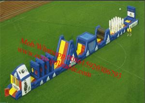 China Blue Long Inflatable Obstacle Course Combo wholesale