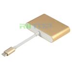 Type C USB C 3.1 to VGA & USB 3.0 & Type C Female Adapter Video Converter 1080P