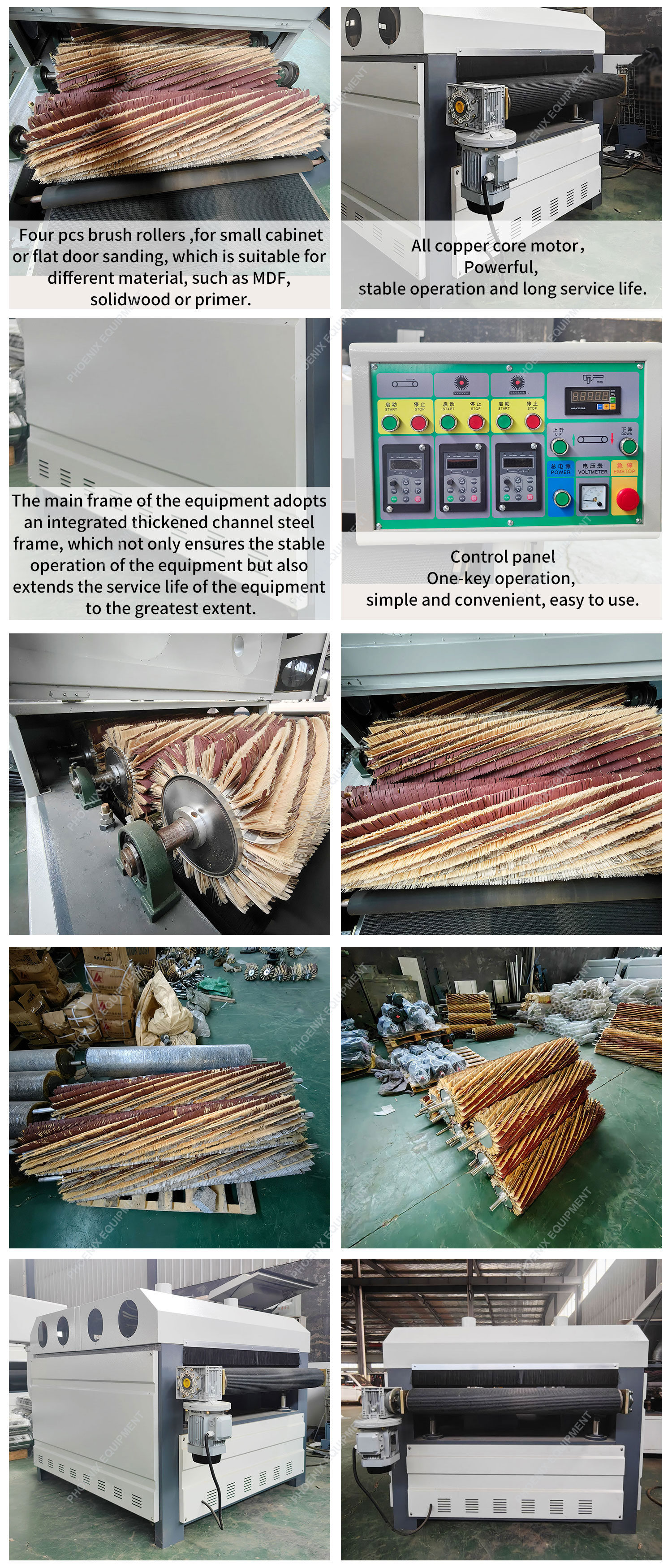 Min Working Length 350mm Fully Automatic Wood Board Polishing Machine for Solid Wood