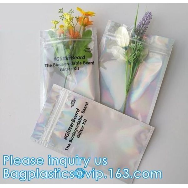 Bagease Multiple Use Candy Pack Holographic Clear Front Packaging Zipper Bag Wholesale Retail Heat Seal Bag For Popcorn