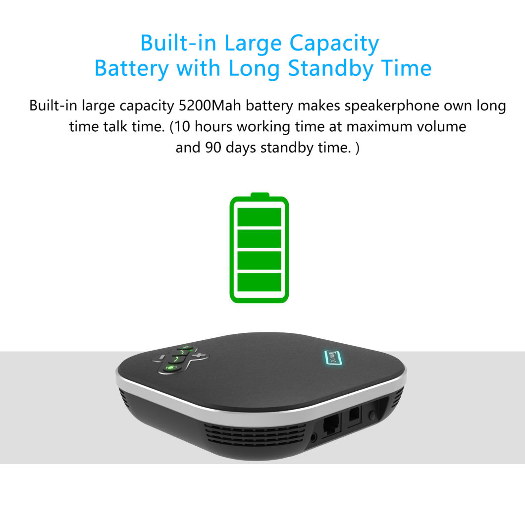 Na200b Bluetooth Speakerphone Computer Speaker with Microphone Voiceia Noise Cancelling USB Microphone Built-in 4 Mics 360 Degree Voice Pickup for 8-10 People
