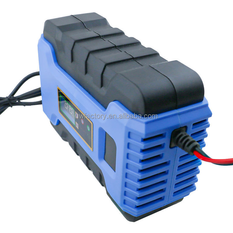 Electric Vehicle E-bike Scooter LCD Display 12V 6A Automatic Battery Charger for Maintenance-Free Dry Water Battery