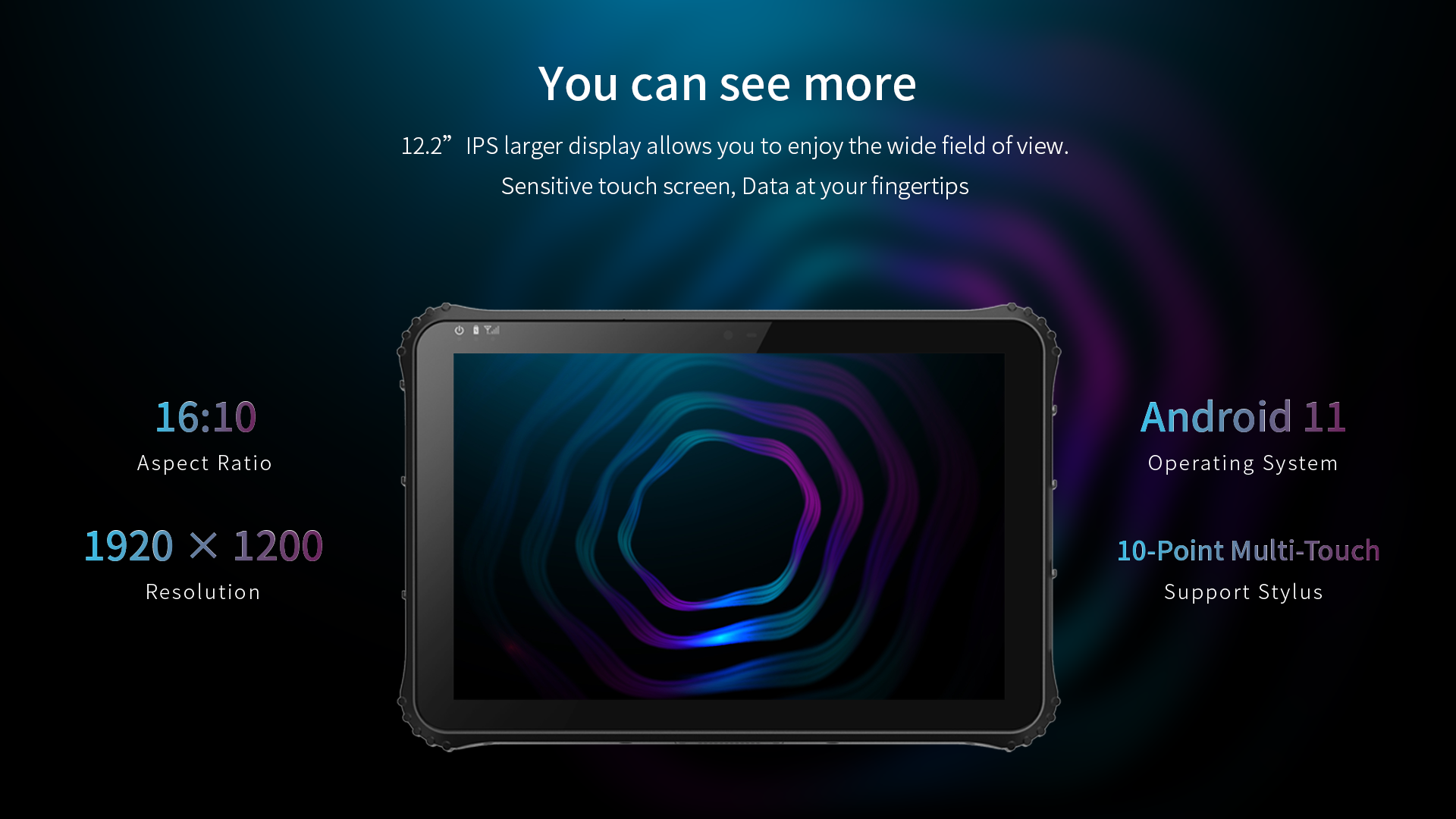 12.2-inch 5G Notebook with Android 11 System ARM OCTA Core Processor and IP65 Protection