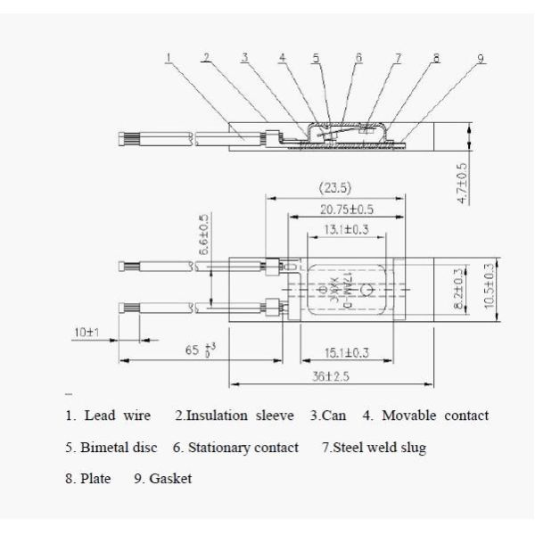 Miniature AC 17AM Thermal Protector / Thermal Cut Out Switches 250V / 8A
