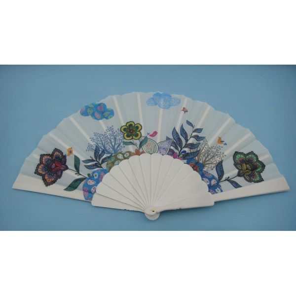 Plastic + Polyester Fabric 23cm Personalized Hand Fans Business Gifts