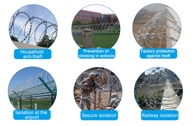Razor Blade Wire Mesh Roll BTO-22 Security Razor Barbed Wire Mesh