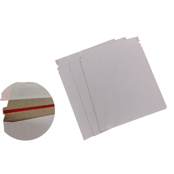 350gsm 24pt Eco Friendly Rigid Mailers White Paperboard With Self Seal