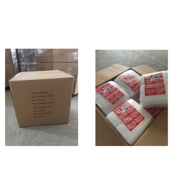 100% Recyclable Poly 12x12 Inch Protective Packaging Foam Wrap Pouches