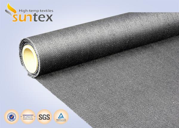 Quality Fireproof Blanket 29OZ Graphite Coated High Temperature Fabrics Plain Pattern for sale