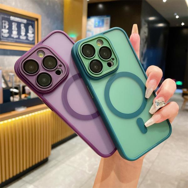 Quality Skin-Friendly Magnetic Magsafe Phone Case Full Camera Protection Shockproof for sale