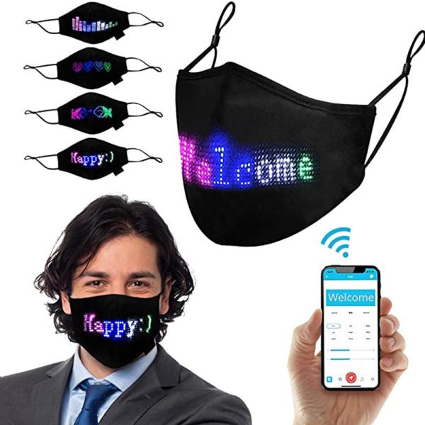 Quality Light Up Glowing Rave LED Party Face Mask APP Programmable for sale