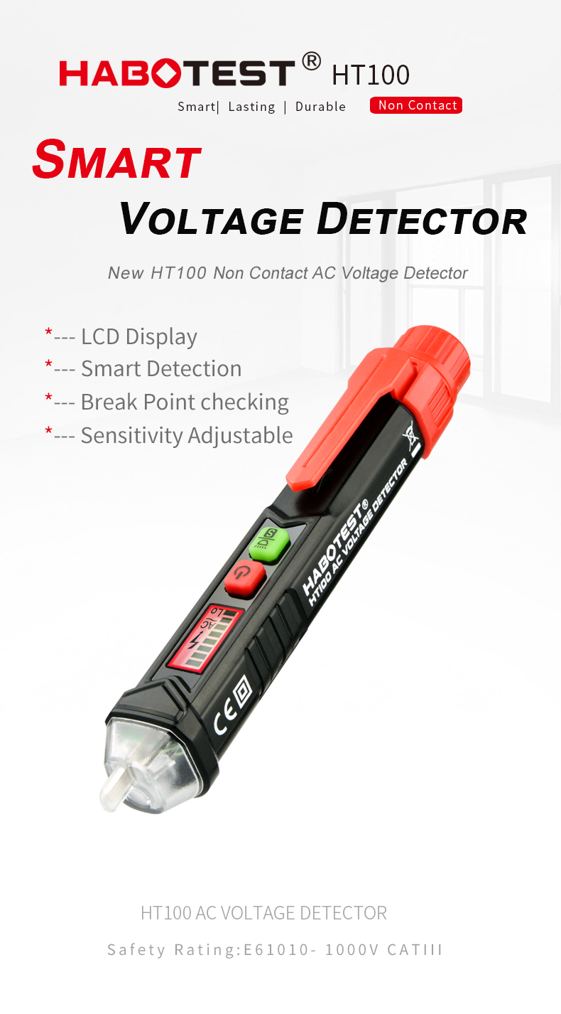 Light Alarm Pen Type Voltage Tester , 12 Volt Non Contact Voltage Tester