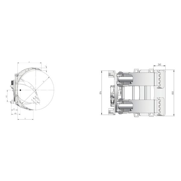 2Ton Forklift Paper Roll Clamp Long Arm 813mm