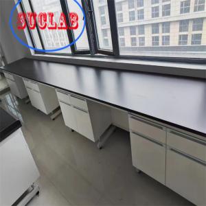 China Chemical Resistant  Chemistry Lab Workbench Wood Lab Casework with Multiple Cabinets wholesale