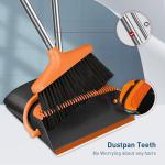 PVC 86cm Foldable Broom And Dustpan Combo Long Handle Standing Dustpan And Broom