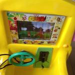 Electric Video Games Kiddie Swing Car Fiber Glass Cabinet Material