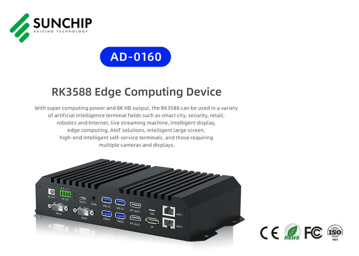 4K RK3399 A72 A53 Advertising Digital Signage Media Player Box For Digital Menu Boards