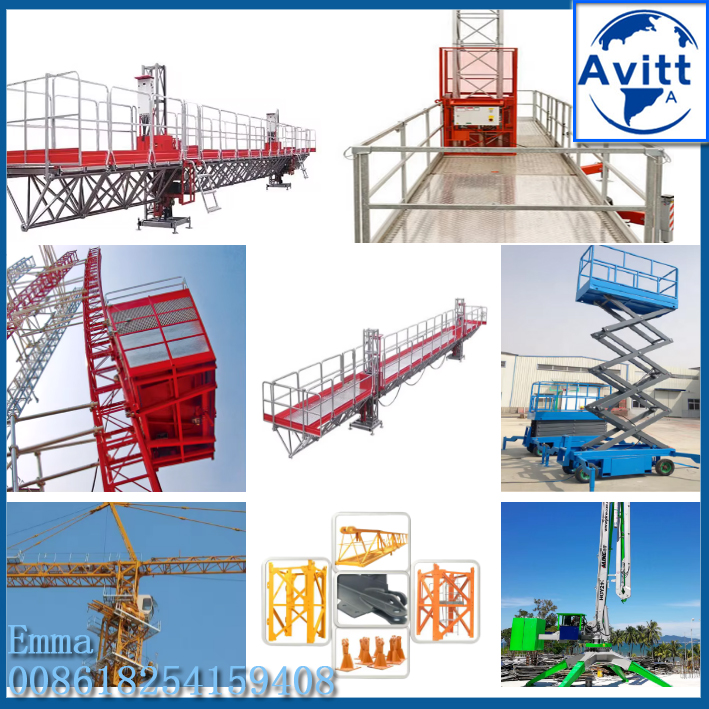 High Rise MC Single Mast Portable Telescoping Adjustable Work Platform Lift Materials and People