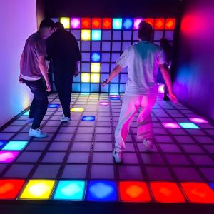 China RGB LED Dance Floor Tile Jumping Grid Game Super Grid For Amusement Park wholesale