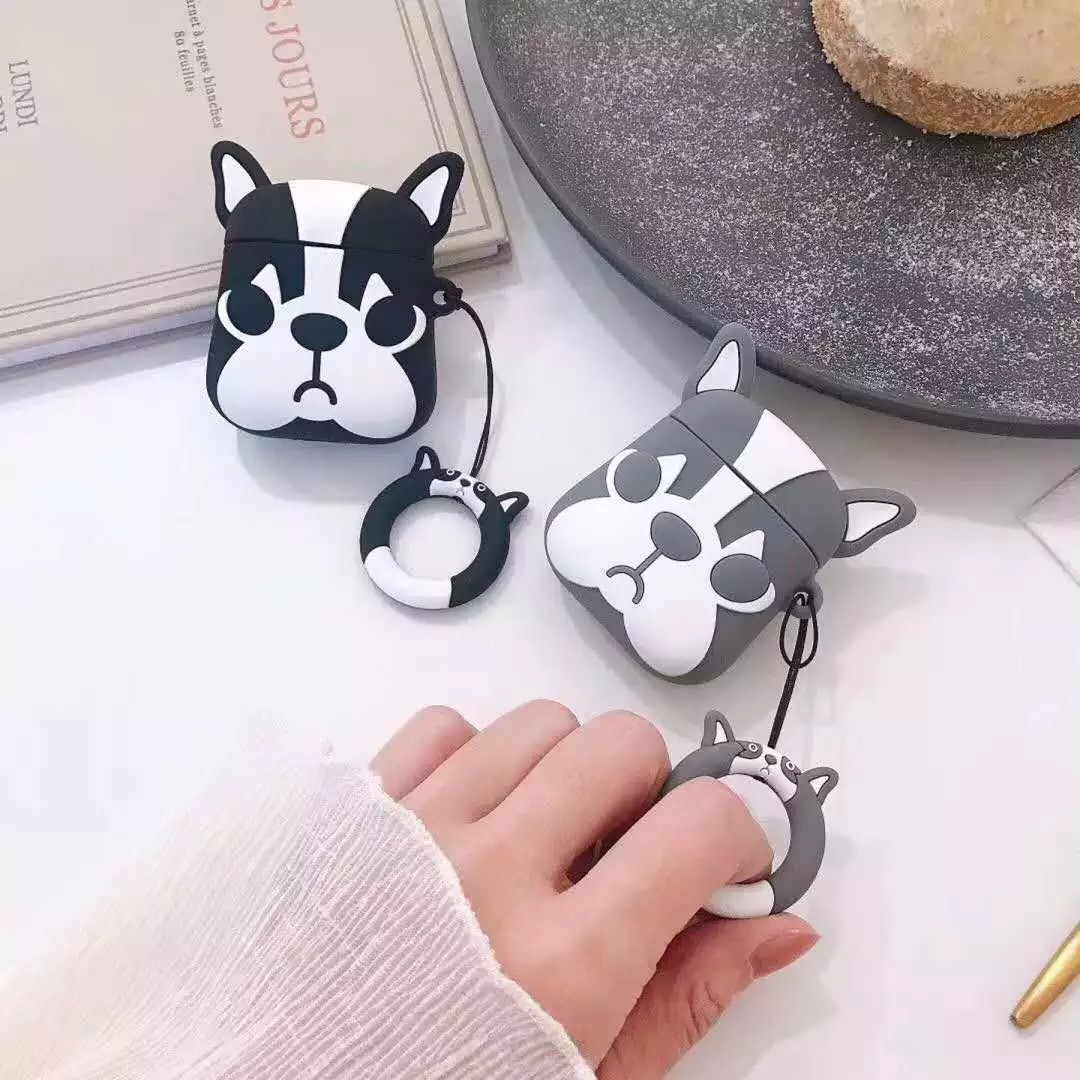 2019 NEW Cute Suitcase Anti-lost Cover for Airpods Silicone case with Finger Ring Strap