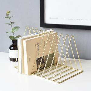 1.5kg Wrought Iron Book Rack , Triangle Bookshelf Magazine Rack