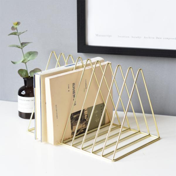 Quality 1.5kg Wrought Iron Book Rack , Triangle Bookshelf Magazine Rack for sale