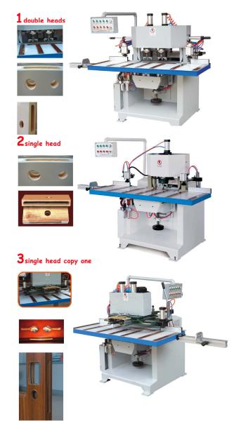Quality Door lock hole mortise mortising machine with double heads single heads copy heads for sale