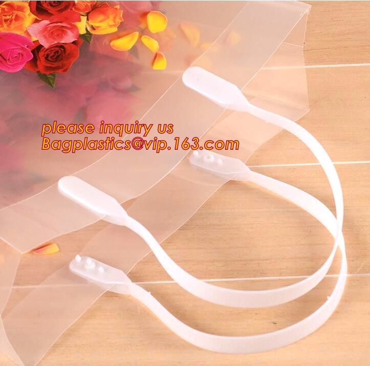 Promotional customized high quality soft loop plastic cloth bag,manufacturer custom soft loop handle polyethylene PE pla