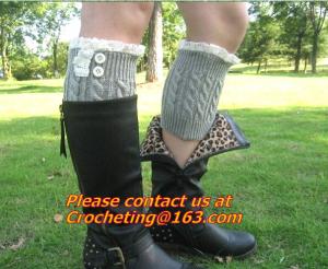 China Fashion winter accessories knitted leg warmers crochet girls boot socks gaiter wool wholesale