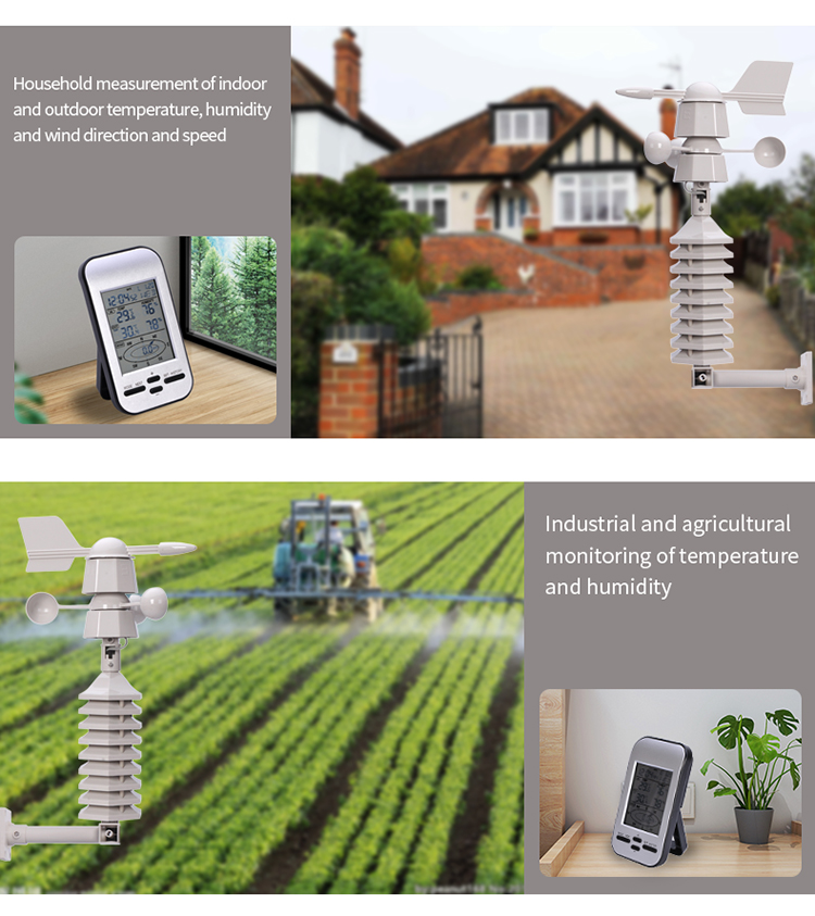 Customized Support OEM Wireless Small Wind Direction Anemometer Temperature And Humidity Meter