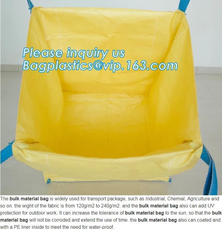 polypropylene woven plastic jumbo bag pp big bag for sand, building material, 500kg-1000kg PP Woven Jumbo Bag Big Bag wi