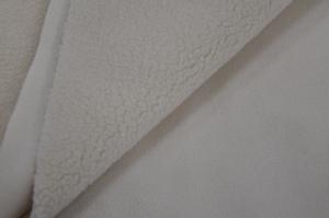 BONDED FABRIC，FUR: SOLID SHERPA  SUEDE: COATING SUEDE 100%P