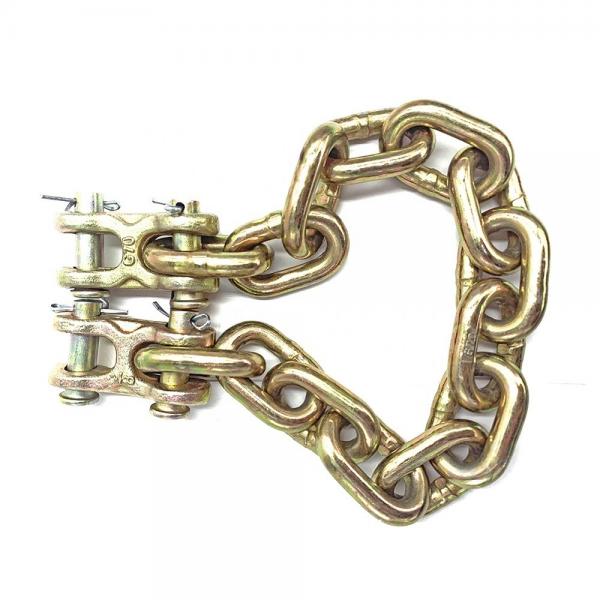 Quality Standard 3/8"x 15 Links Zinc Yellow Plated Link Chain Grade 70 Chain with Double Clevis for sale