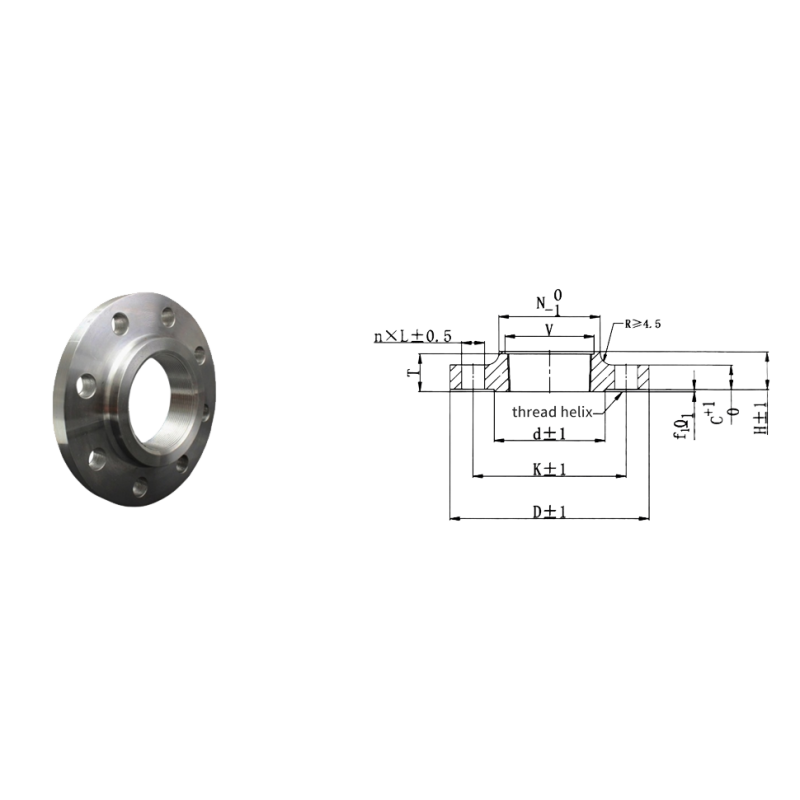 Titanium Threaded Flange Dimensional Diagram