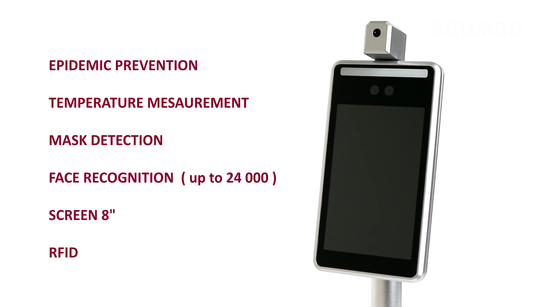 Non Contact AI Algorithm 1/2.8" Real Time Face Recognition Attendance System